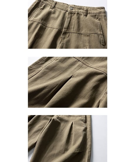Stitch Tuck Wide Work Pants  / 2color