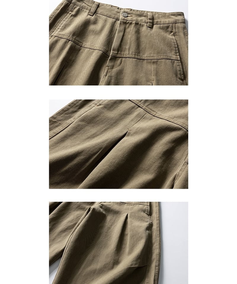 Stitch Tuck Wide Work Pants / 2color | keels