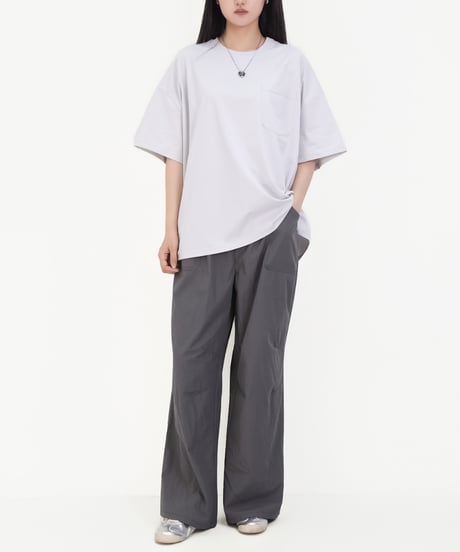 Oversized Minimal Pocket T-Shirt / 4color