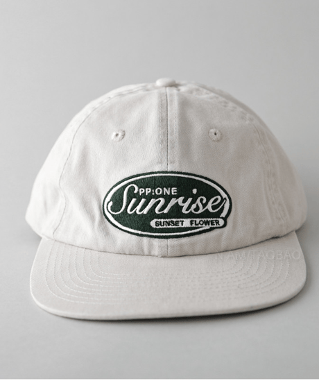 Sunrise Embroidery Flat Brim Cap / 2color