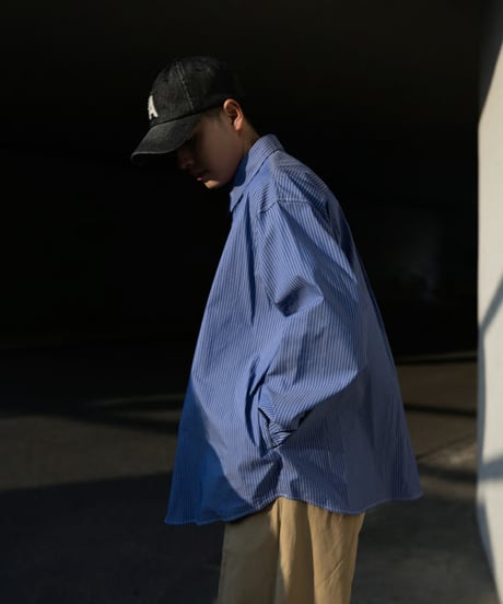 STRIPE CASUAL POCKET SHIRT / 2COLORS