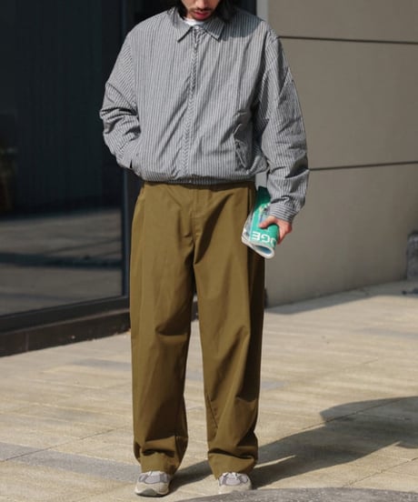 Pleated Straight Clear Wide Pants / 2color