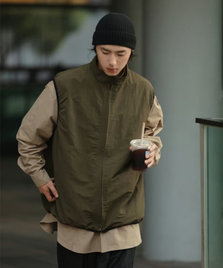 REVERSIBLE NYLON FISHING VEST / 2COLORS