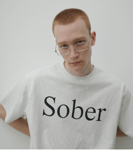 Sober Typography Relax Fit T-shirt / 2color