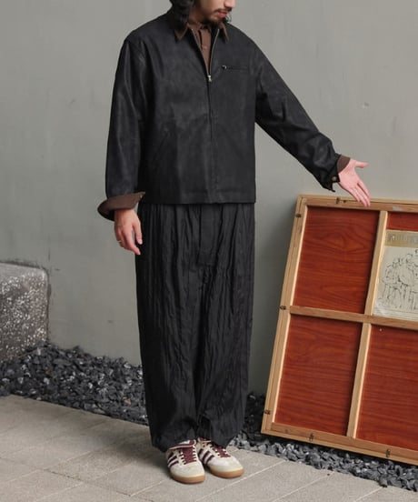 Shrink Pleats Loose Pants / 2color