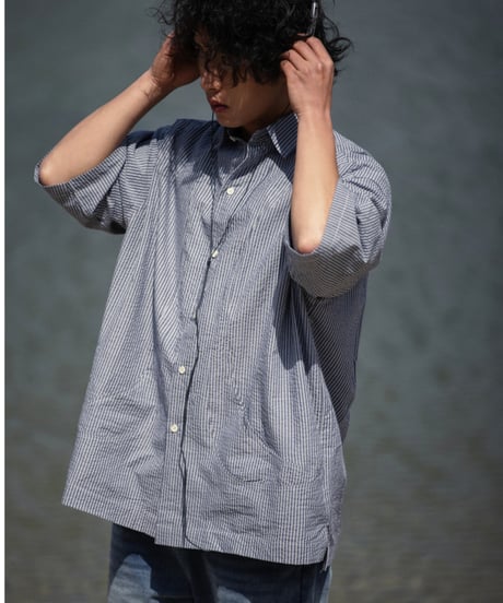 shaped pocket stripe s/s shirt / 3colors