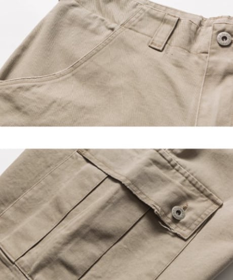 BASIC WASHED CARGO CHINO PANTS / 2COLORS