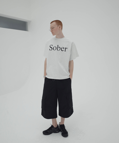 Sober Typography Relax Fit T-shirt / 2color