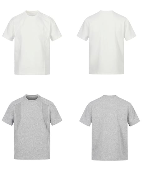 Stitch Design Fitted T-Shirt  / 2color