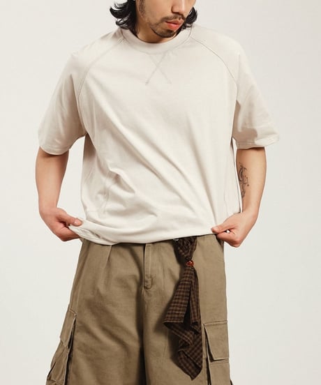 Clean Stitch Raglan Sleeve T-Shirt  / 2color
