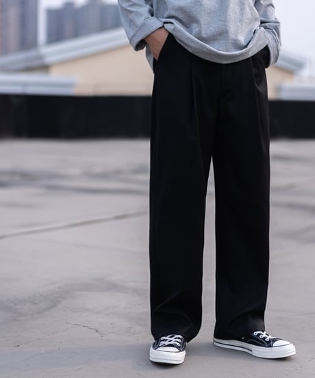 Clear Drape Tuck Easy Pants / 2colors