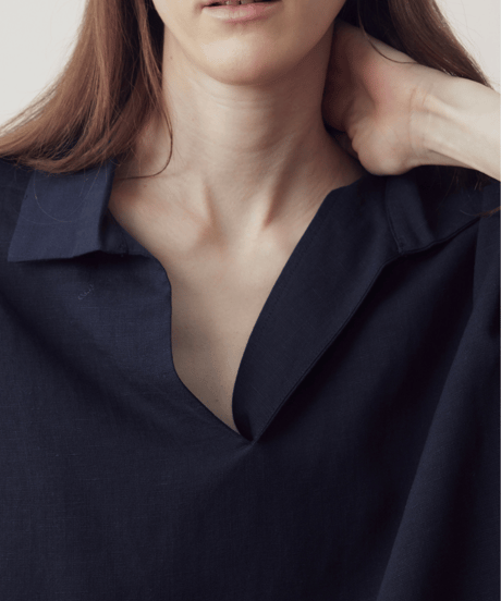 Skipper Collar Relaxed-Fit Wide Shirt
