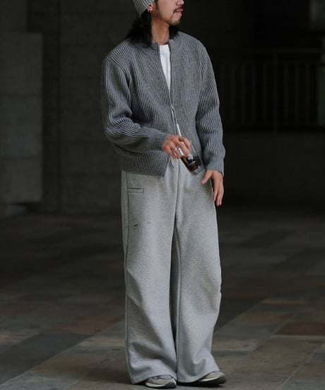 Loose Straight Knee Pleats Sweatpants