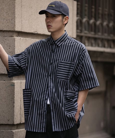 STRIPE MULTI-POCKET SHIRT / 3COLORS