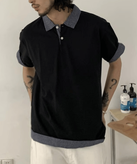 Retro Plaid Polo T-Shirt