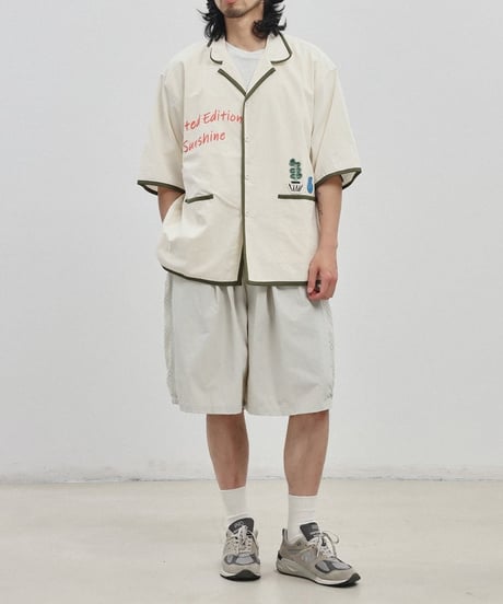 Open Collar Summer Embroidered Loose Silhouette Shirt