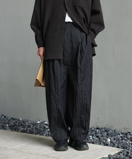 Shrink Pleats Loose Pants / 2color