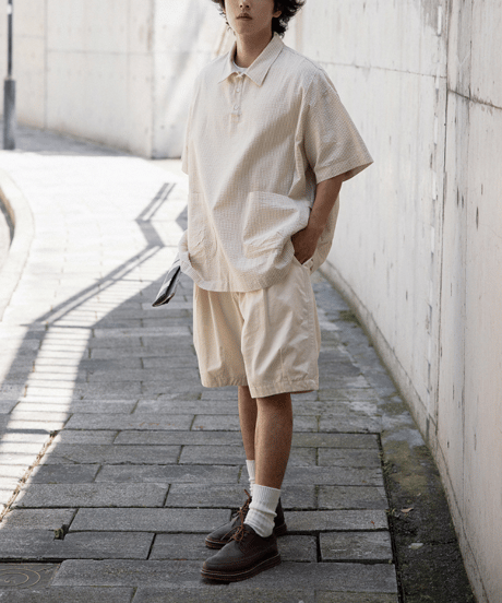 Pullover Stripe Form Pocket Shirt / 4color