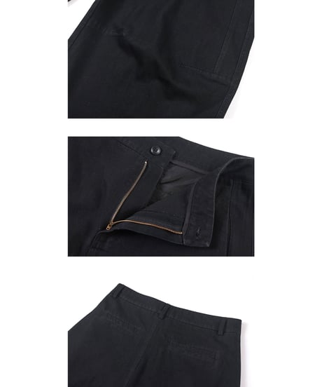 Black Denim Loose Straight Trousers Pants