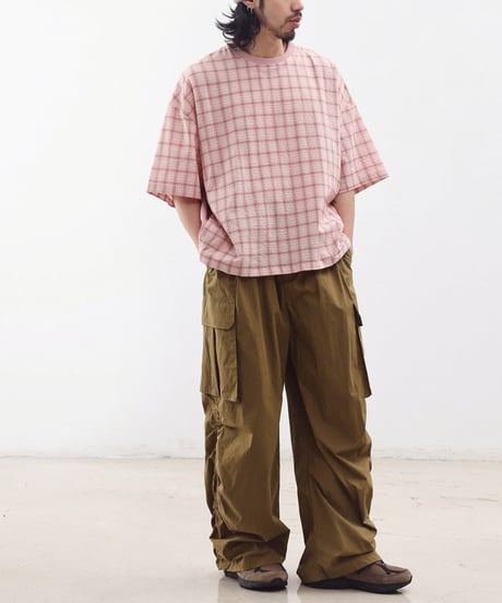 Seersucker Check Loose Fit T-Shirt / 3color
