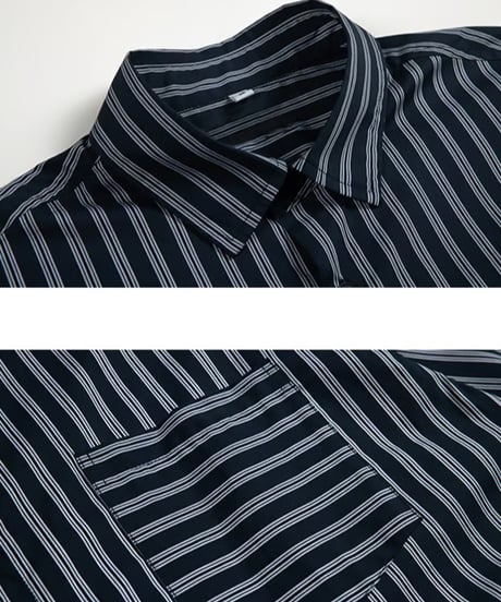 STRIPE MULTI-POCKET SHIRT / 3COLORS