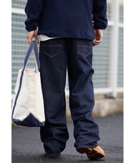 Wide Straight Non Wash Denim Pants