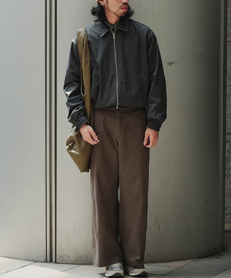 Diagonal Stitch Wide Straight Pants