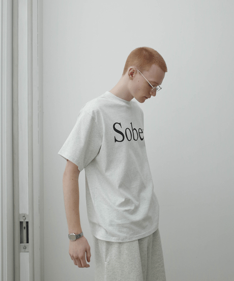 Sober Typography Relax Fit T-shirt / 2color
