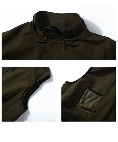 REVERSIBLE NYLON FISHING VEST / 2COLORS