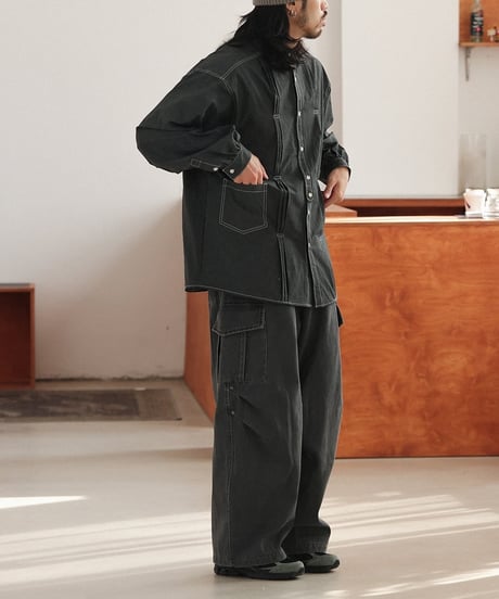 Fade Washed Easy Cargo Pants  / 2color