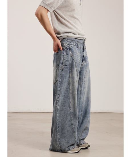 Vintage Wide Barrel Denim Pants / 2color