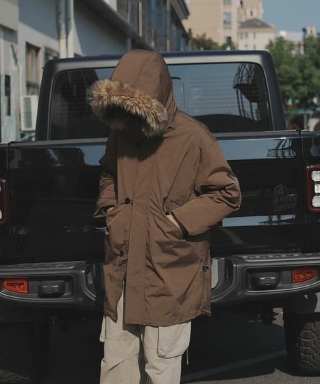 Down Parka with Removable Fur Collar