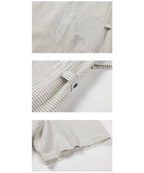Pullover Stripe Form Pocket Shirt / 4color