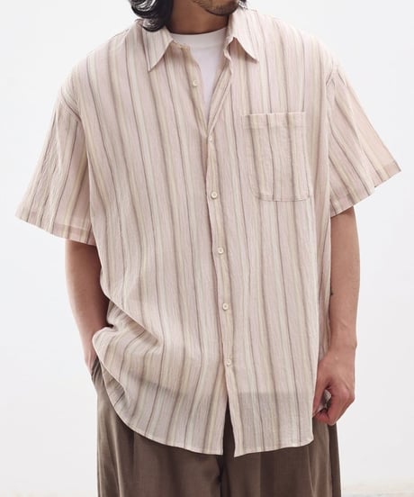 Shrink See-through Stripe Shirt / 3color