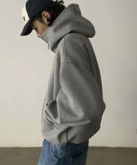 Stand Collar Box Zip Hoodie / 2color