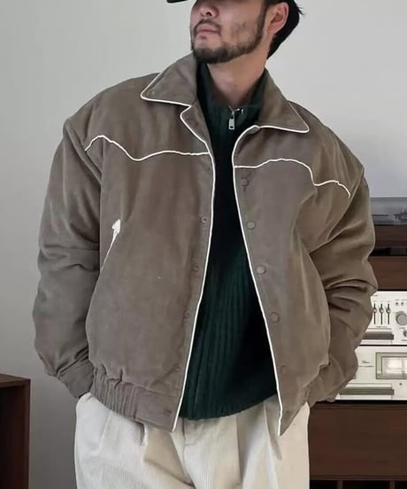 Corduroy Piping Short Blouson Jacket