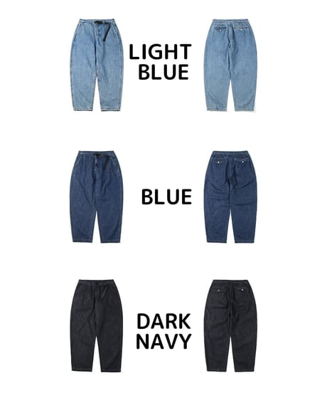 Belted Wide Tapered Denim Pants / 3color