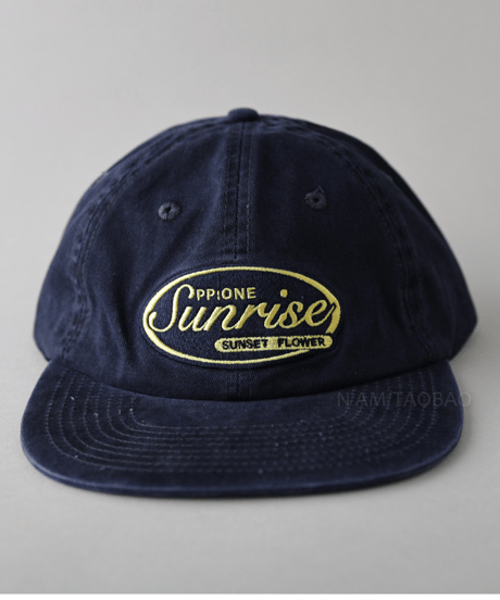 Sunrise Embroidery Flat Brim Cap / 2color
