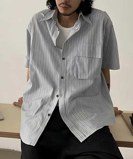 Retro Striped Casual Shirt S/S