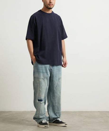 Double Stitch Raglan Wide Silhouette T-shirt / 3color