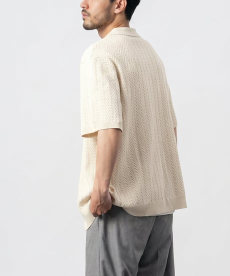 Cable Knit Shirt Cardigan / 2colors