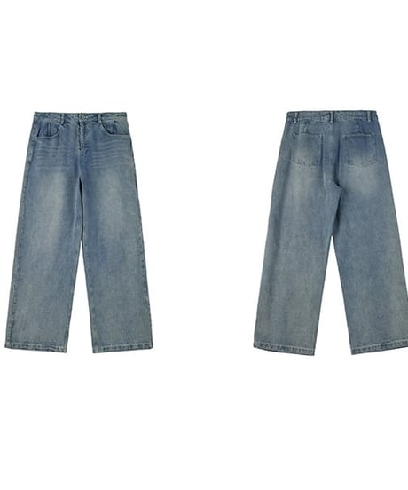 Light Indigo Straight Denim Pants