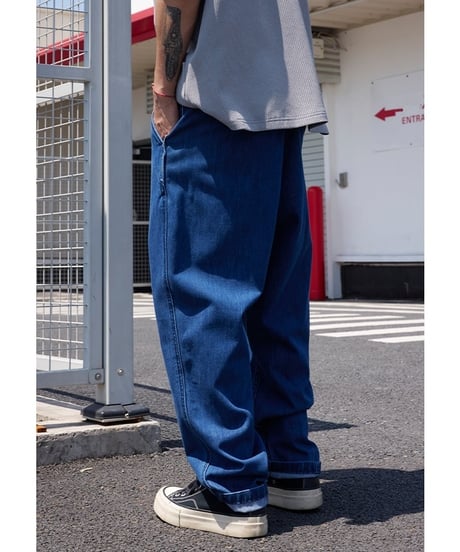 Belted Wide Tapered Denim Pants / 3color
