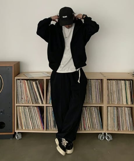 Stand Collar Box Zip Hoodie / 2color