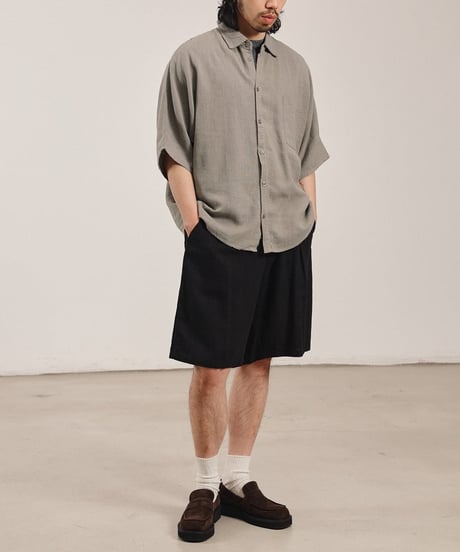 Smooth Linen Wide Silhouette Shirt / 3color