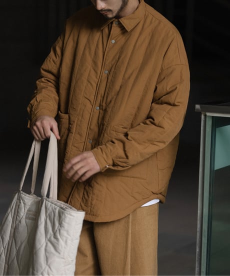 Nylon Quilted Lightweight Shirt Jacket / 4color