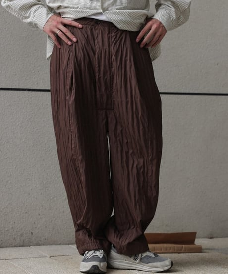 Shrink Pleats Loose Pants / 2color