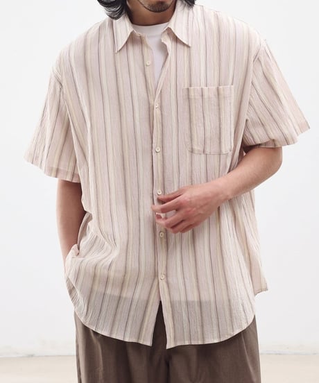 Shrink See-through Stripe Shirt / 3color