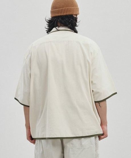 Open Collar Summer Embroidered Loose Silhouette Shirt