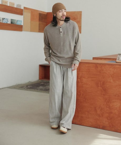 Retro Beige Striped Lounge Pants